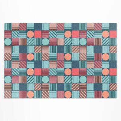 Buiten tapijt Retro vintage geometrisch patroon