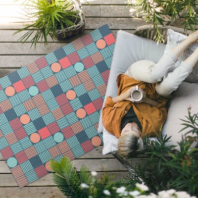 Buiten tapijt Retro vintage geometrisch patroon