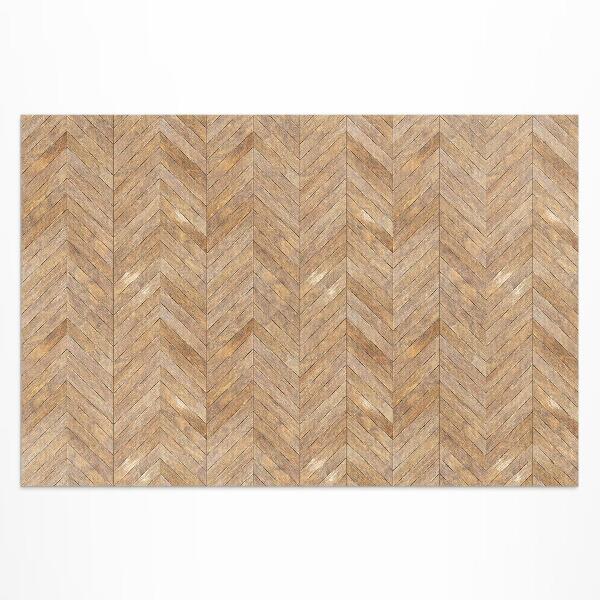 Buiten tapijt Vintage houten visgraat parketvloer