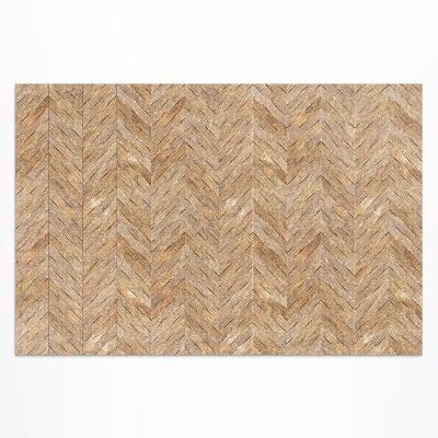 Buiten tapijt Vintage houten visgraat parketvloer