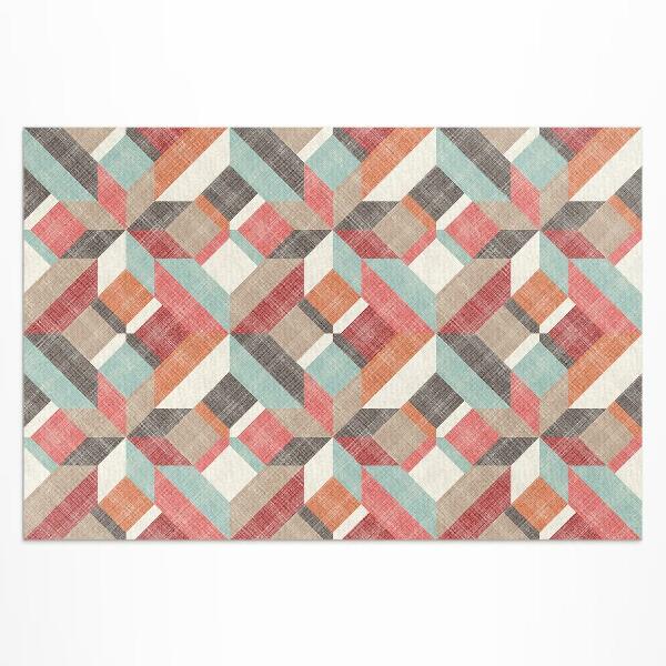 Buitenkleed Een versleten geometrisch patroon