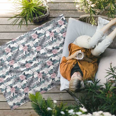 Tuinkleed Hawaiiaans bladeren- en bloemenpatroon met tropische print