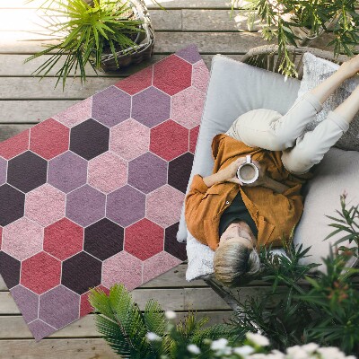 Buitenkleed Zeshoekige tegels, imitatie pluche