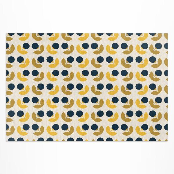 Buiten tapijt Kleine bloemen en bladeren in een regelmatig patroon