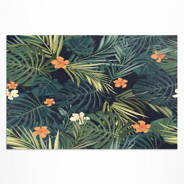 Buitenkleed Vegetatiebladeren en bloemen vintage