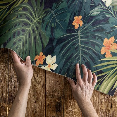 Buitenkleed Vegetatiebladeren en bloemen vintage