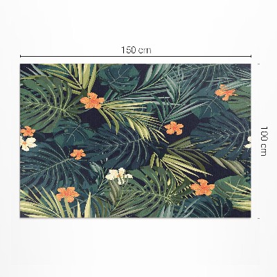 Buitenkleed Vegetatiebladeren en bloemen vintage