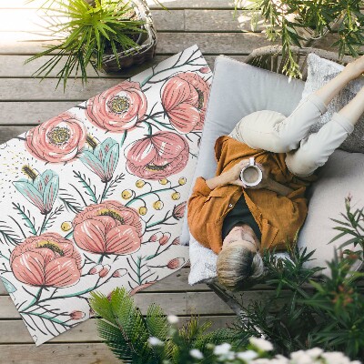 Tuinkleed Pastelkleurige bloemen, prachtige subtiele illustratie