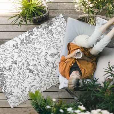 Buiten tapijt Stijlvolle schets van een weidebloem