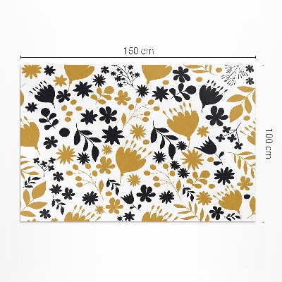 Tuinkleed Illustratie van bloemen en bladeren in een weide