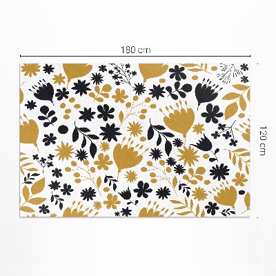 Tuinkleed Illustratie van bloemen en bladeren in een weide