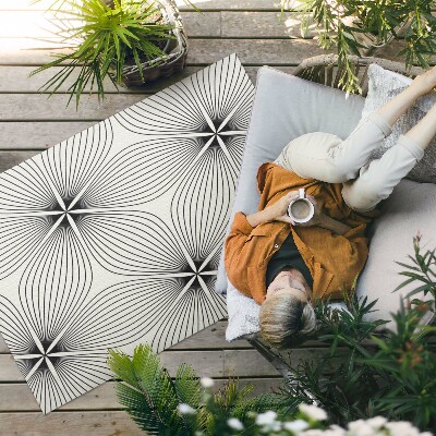 Tuinkleed Stijlvolle bloemen met donkere lijnen