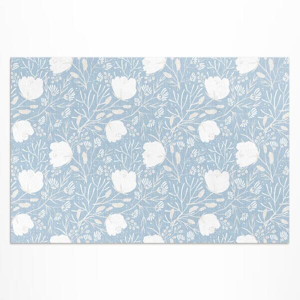 Buiten tapijt Prachtige bloemen op een pastelkleurige achtergrond