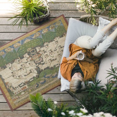 Buitenkleed Krishna met koeien wandtapijt