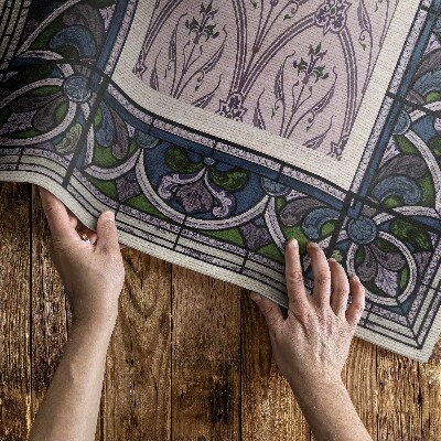 Buiten tapijt Gotische paarse glas-in-loodramen