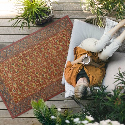 Tuinkleed Rood, blauw en geel retropatroon