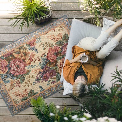 Tuinkleed Decoratief bloemenpatroon in retrostijl