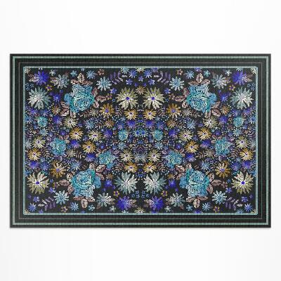 Buitenkleed Blauwe en gele bloemen