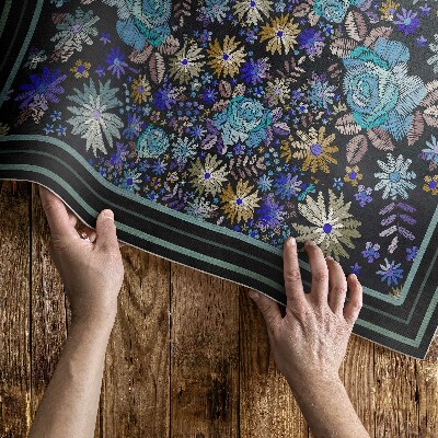 Buitenkleed Blauwe en gele bloemen