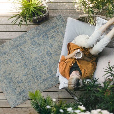 Tuinkleed Blauw bloemen vervaagd patroon