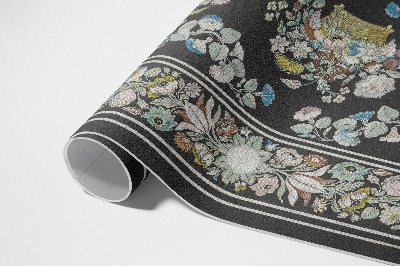 Tuinkleed Bleke antieke bloemen en vogels