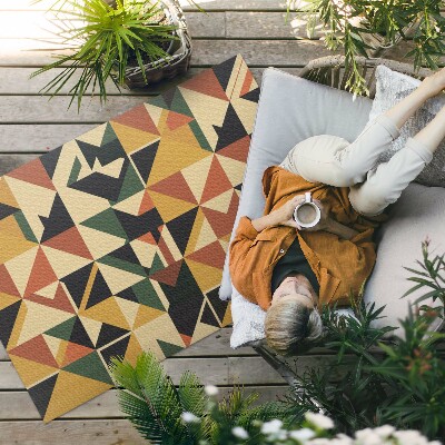 Buiten tapijt Geometrische kleurrijke retro-abstractie