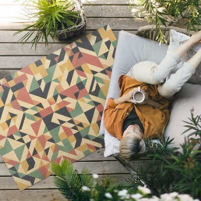 Buitenkleed Kleurrijke abstractie van driehoeken en vierkanten