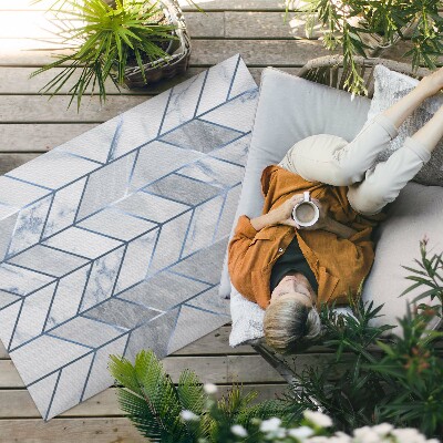 Buiten tapijt Geometrische lijnen licht marmer glamour