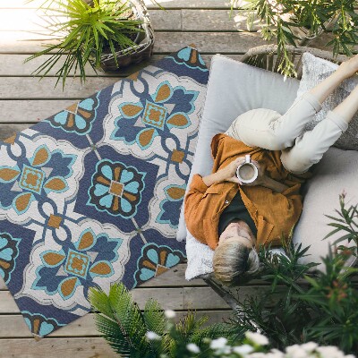 Tuinkleed Geometrisch patroon van kleurrijke vintage tegels