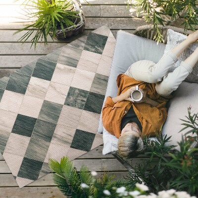 Buiten tapijt Steen mozaïek vierkante tegels marmer