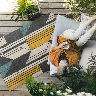 Buiten tapijt Geometrische abstractie in vintage stijl