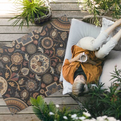 Buiten tapijt Perzisch vintage plantenornament