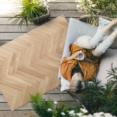 Buiten tapijt Elegante visgraat lichte houten parket