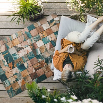 Tuinkleed Stenen mozaïek marmeren vintage tegels