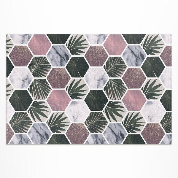 Buiten tapijt Zeshoekige stenen mozaïekbladeren