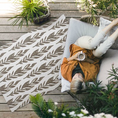 Buitenkleed Geschilderde bladeren boho plant vintage patroon