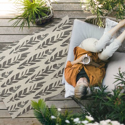 Buiten tapijt Boho beschilderde bladeren in vintage stijl