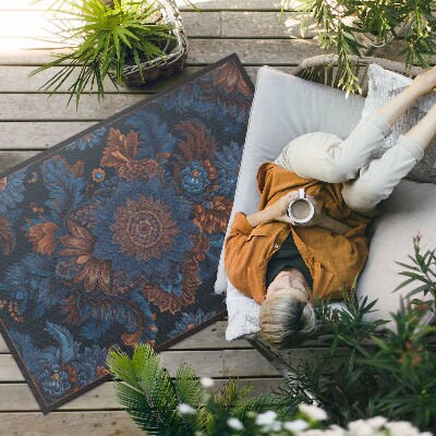 Buiten tapijt Bloemstuk in vintage stijl