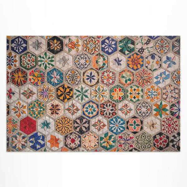 Buiten tapijt Kleurrijke abstracte retro mozaïek