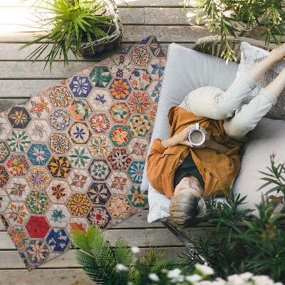 Buiten tapijt Kleurrijke abstracte retro mozaïek