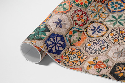 Buiten tapijt Kleurrijke abstracte retro mozaïek