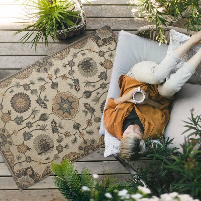 Buitenkleed Decoratieve bloemen en planten in vintage stijl