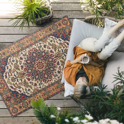 Buiten tapijt Decoratieve plantenornamenten in Turkse stijl