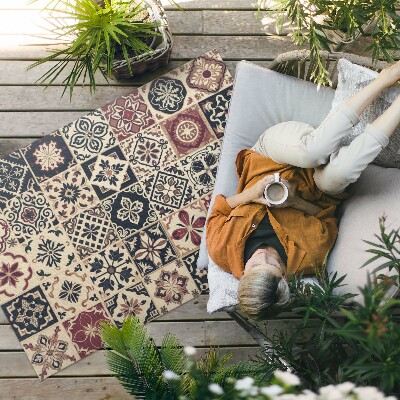 Buitenkleed Oude mozaïektegels met patroon in vintage stijl