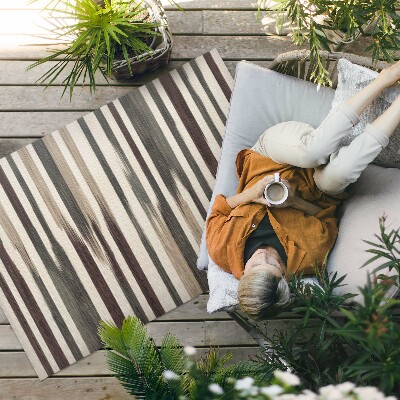 Buitenkleed Geschilderde boho-strepen in pastelkleuren