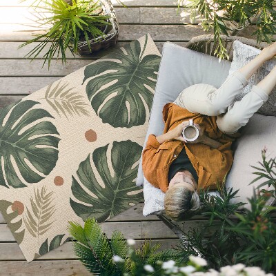 Tuinkleed Boho monstera bladeren stoffen achtergrond