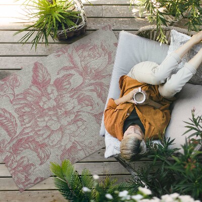 Buitenkleed Vintage verweerd bloemenmotief