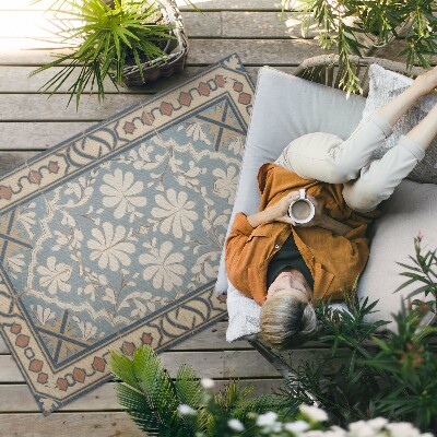 Buitenkleed Geometrische bloemenpatronen in retrostijl