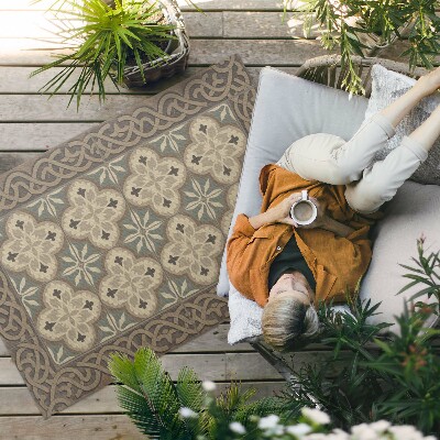 Buiten tapijt Retro tegels met geometrische patronen