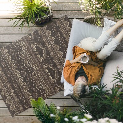 Buitenkleed Aardse tinten met botanische patronen